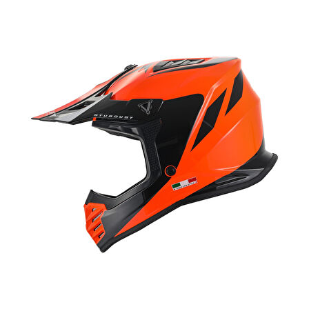 SWAY 618 Startust Çocuk Cross Kaskı Bisiklet Motosiklet Enduro Kask XL Beden Turuncu Çocuk Kaskı