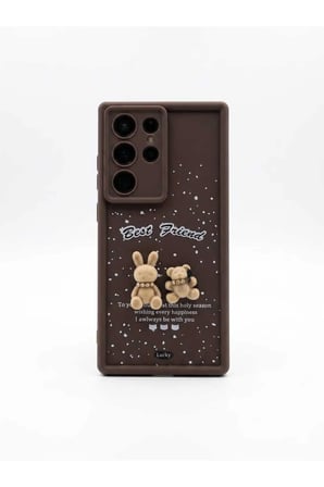 Samsung Galaxy S 24 Ultra Kahverengi Ayıcıklı Kılıf Modeli