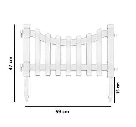 Omnipazar IRK-SB105 Sarmaşık Plastik Bahçe Dekorasyon Çiti 12'li Set Beyaz