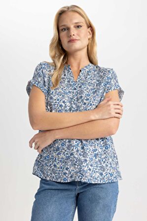 DeFacto Regular Fit Bisiklet Yaka Kısa Kollu Gömlek I6173AZ23SMBE503