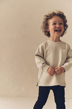 Next Baby Pamuklu Gri Uzun Kollu Alt Üst Takım Takım