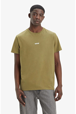 Pamuklu Relaxed Fit Erkek Haki T Shirt A7772-0010