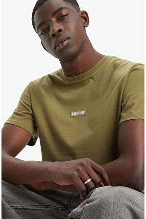 Pamuklu Relaxed Fit Erkek Haki T Shirt A7772-0010