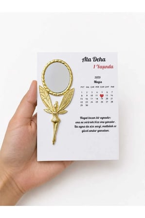 Kişiye Özel Aynalı Peri Magnet Hediyelik Bebek Mevlüdü 1 Yaş Doğum Günü Diş Buğdayı Hatıralığı