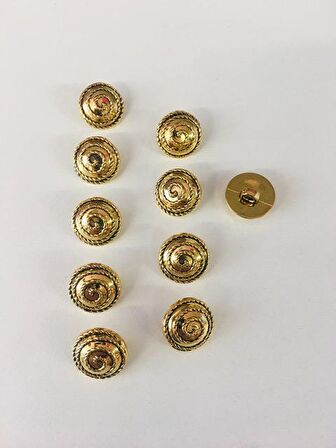 DİKİŞ DÜĞMESİ 10 ADET VİNTAJ MODEL PLASTİK GOLD/ALTIN BÜYÜK BOY ÇAP: 2 CM