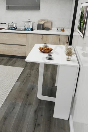 90x115 cm Pratik Katlanır Açılır Kapanır Dikdörtgen Mutfak Yemek Çalışma Masası 6 Kişilik