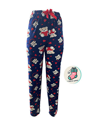 Lüx Unisex Mikro Süet Cepsiz Pijama Altı Tek Alt S5 - Çorap Hediyeli.