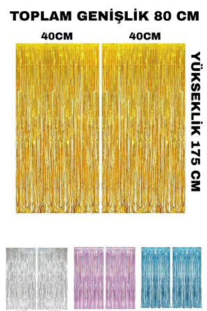 Metalize Arka Fon Perde Parti Doğum Günü 175cm× 80 cm