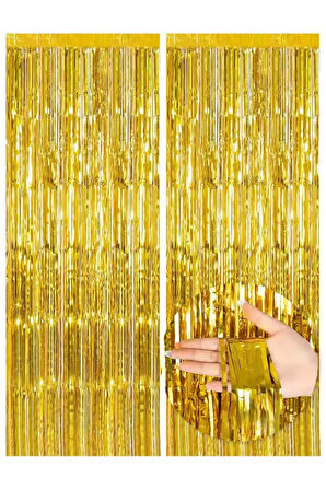 Metalize Arka Fon Perde Parti Doğum Günü 175cm× 80 cm