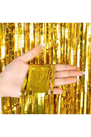 Metalize Arka Fon Perde Parti Doğum Günü 175cm× 80 cm