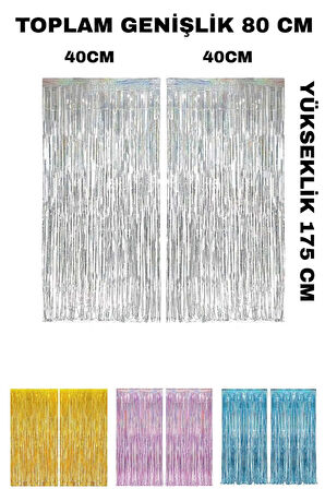 Metalize Arka Fon Perde Parti Doğum Günü 175cm× 80 cm