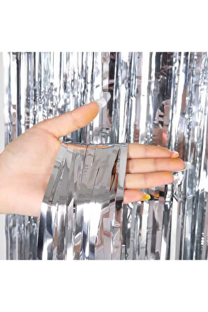 Metalize Arka Fon Perde Parti Doğum Günü 175cm× 80 cm