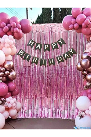 Metalize Arka Fon Perde Parti Doğum Günü 175cm× 80 cm