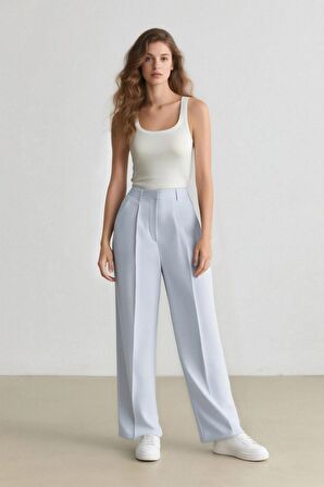 DeFacto x Afra Wide Leg Tensel Kumaş Palazzo Pantolon Cepli Yüksek Bel Geniş Paça A1138AX25SPBE162