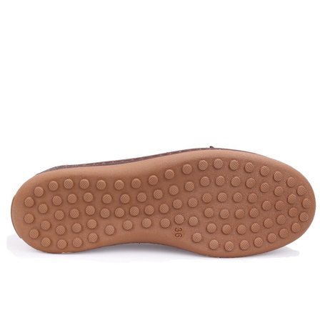 Dagoster DZA07-8892001 Kahve Süet Ortopedik Düz Taban Spor Kadın Babet