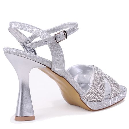 Dagoster DZA07-337650 Gümüş 10.5 cm Kalın Topuklu Platform Kadın Ayakkabı