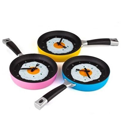 Mobgift Tava Konseptli Duvar Saati Turuncu