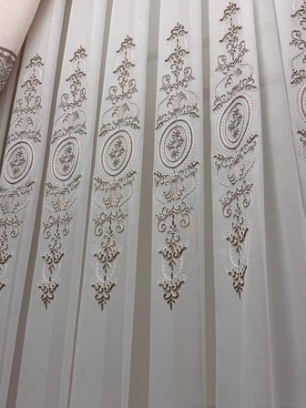 NİVEMESHOME  ASPERA EKRU  1/3  PİLELİ TÜL PERDE APM