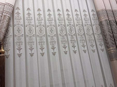 NİVEMESHOME  ASPERA EKRU  1/3  PİLELİ TÜL PERDE APM
