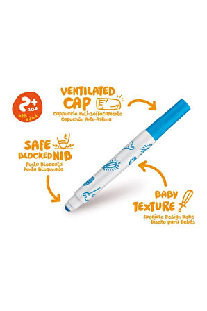 Jumbo Bebek Süper Yıkanabilir Keçeli Boya Kalemi 6lı - Yubi Oyuncak