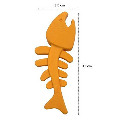 celik avm® Balık Kemiği İskelet Şekilli Renkli Plastik Kedi Oyuncağı