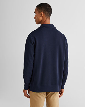 GANT Erkek Lacivert Regular Fit Yarım Fermuarlı Sweatshirt
