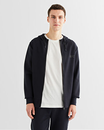 GANT Erkek Siyah Relaxed Fit Kapüşonlu Logolu Sweatshirt