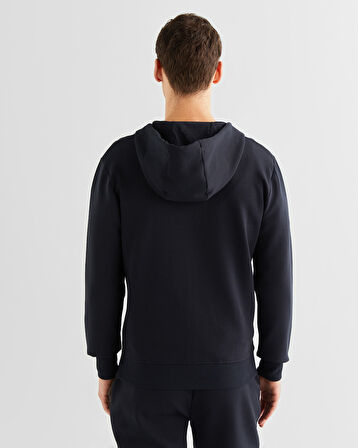 GANT Erkek Siyah Relaxed Fit Kapüşonlu Logolu Sweatshirt