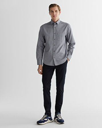 GANT Erkek Gri Regular Fit Düğmeli Yaka Gömlek