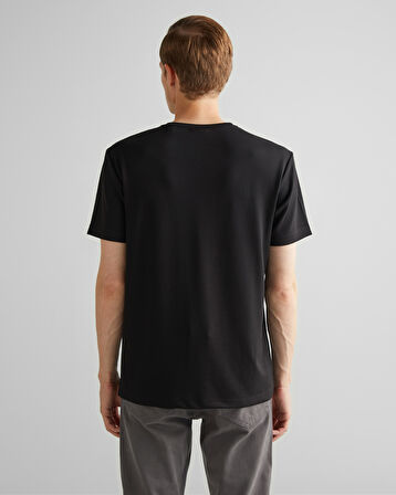 GANT Erkek Siyah Relaxed Fit Bisiklet Yaka T-Shirt