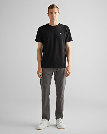 GANT Erkek Siyah Relaxed Fit Bisiklet Yaka T-Shirt