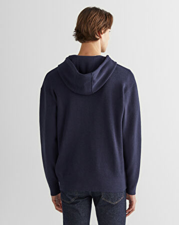 GANT Erkek Lacivert Regular Fit Kapüşonlu Logolu Hırka