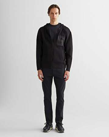 GANT Erkek Siyah Regular Fit Kapüşonlu Logolu Hırka