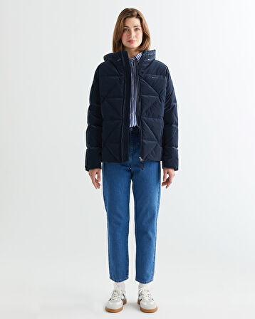 GANT Kadın Lacivert Kapüşonlu Kapitone Mont