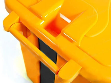 Omnipazar SY-4255 40 lt Köşeli Pedallı Plastik Çöp Kovası (İç Kovasız) Sarı