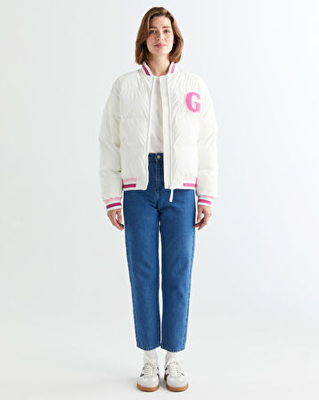 GANT Kadın Krem Hakim Yaka Logolu Bomber Ceket