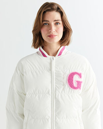 GANT Kadın Krem Hakim Yaka Logolu Bomber Ceket