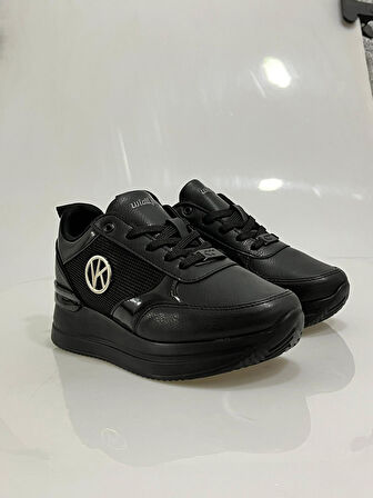 2927 Wickers-3 Siyah-Füme Hafif Dolgu Bayan Spor Ayakkabısı