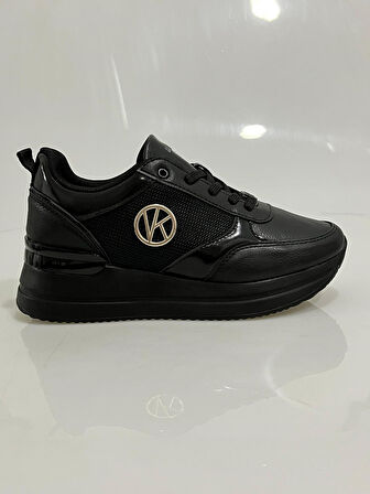 2927 Wickers-3 Siyah-Füme Hafif Dolgu Bayan Spor Ayakkabısı