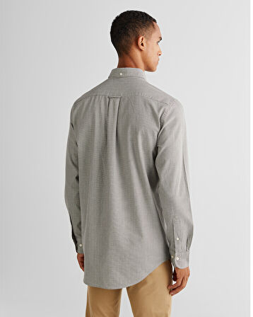 GANT Erkek Gri Regular Fit Düğmeli Yaka Kareli Gömlek