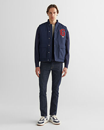 GANT Erkek Lacivert Hakim Yaka Logolu Yelek