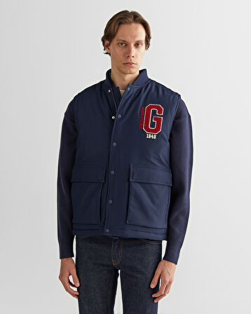 GANT Erkek Lacivert Hakim Yaka Logolu Yelek