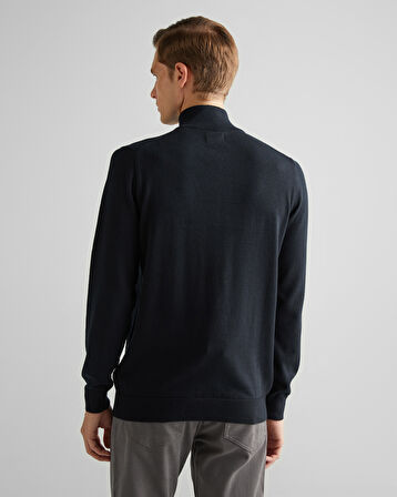 GANT Erkek Siyah Regular Fit Yarım Fermuarlı Kazak