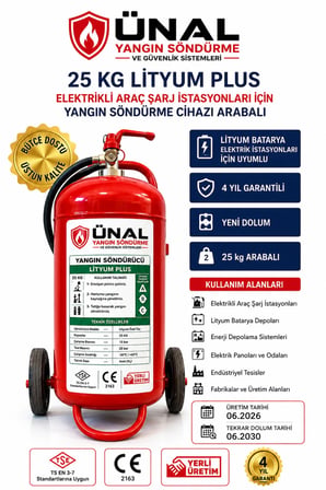 25 kg Elektrikli Araç Lityum Yangın Söndürücü KKT Yangın Tüpü