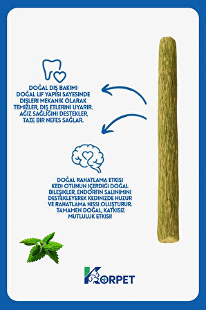 Doğal Kedi Otu Nanesi Çubuğu 3’lü | Çiğneme & Sakinleştirici Diş Temizleyici Stick |