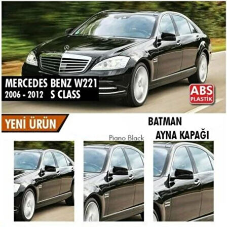 Sts Oto Aksesuar Mercedes Benz W221 2010-2013 Batman Yarasa Ayna Kapağı Piano Black Abs Plastik
