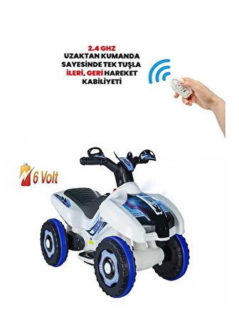 Kumandalı Akülü Araba 6 Volt 2-4 Yaş Polis