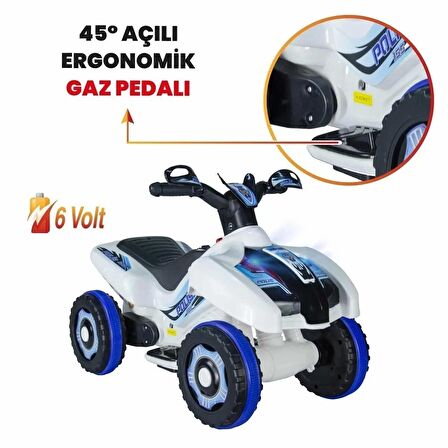 Kumandalı Akülü Araba 6 Volt 2-4 Yaş Polis