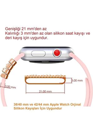 Apple Watch Uyumlu Love Yazılı Kordon Aksesuar/charm Gold Renkli