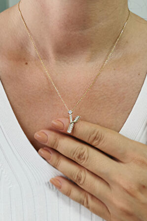 Altın Burgu Kenar Y Harf Kolye